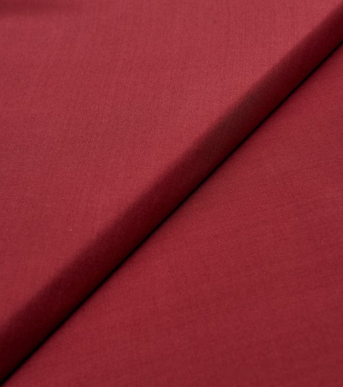 Carmine red silk/cotton fabric