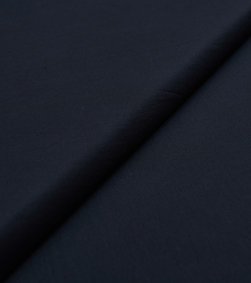 Navy blue silk/cotton fabric