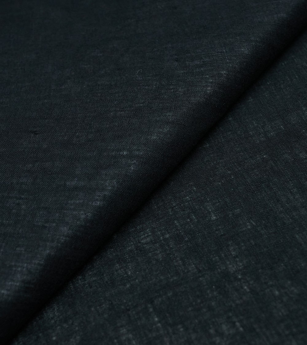 Navy blue chintz linen fabric