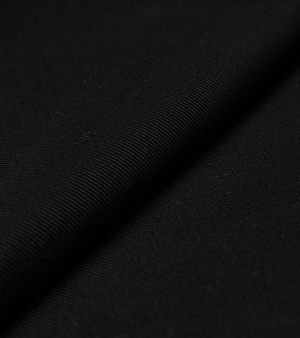 Black double whipcord cotton fabric