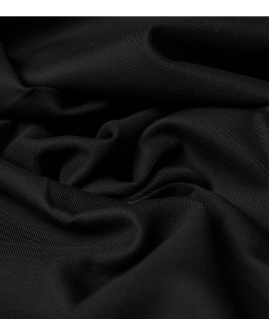 Black double whipcord cotton fabric
