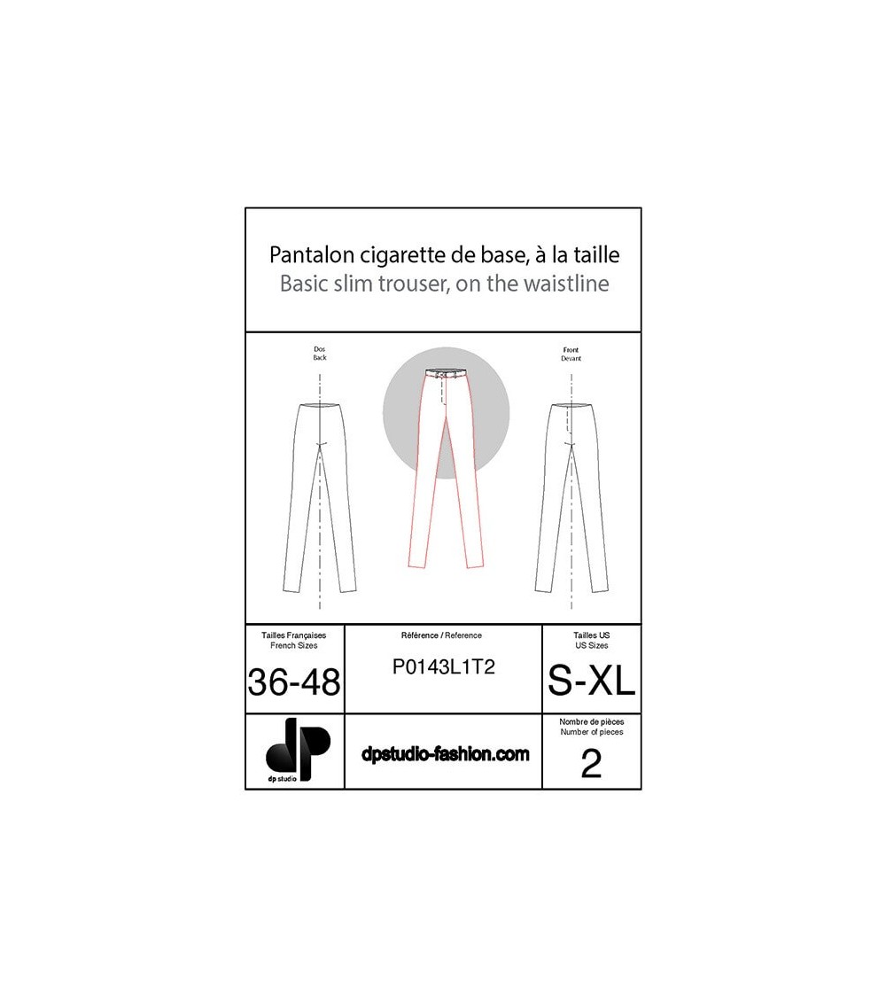 Pantalon cigarette de base, à la taille ( slim )