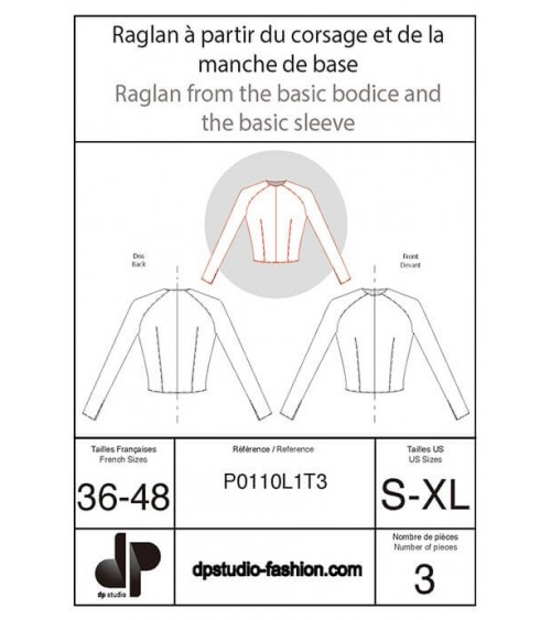 Raglan, à partir du corsage et de la manche de base