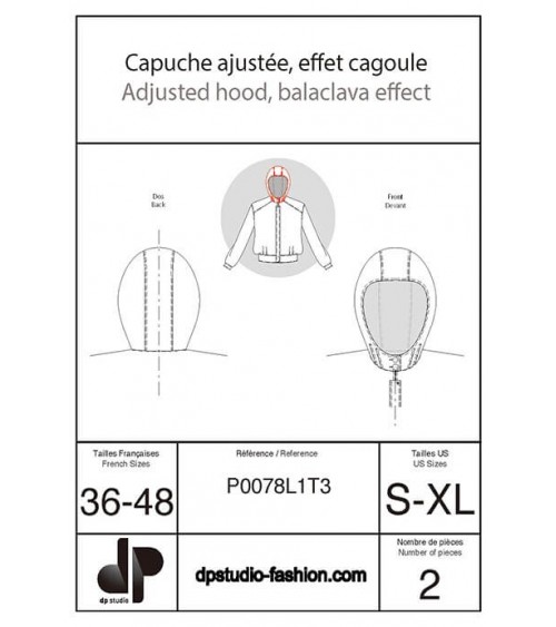 Capuche ajustée, effet cagoule