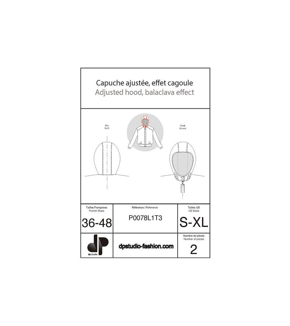 Capuche ajustée, effet cagoule