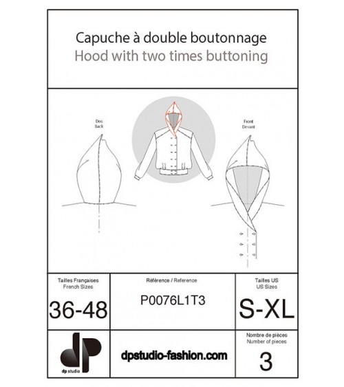 Capuche à double boutonnage