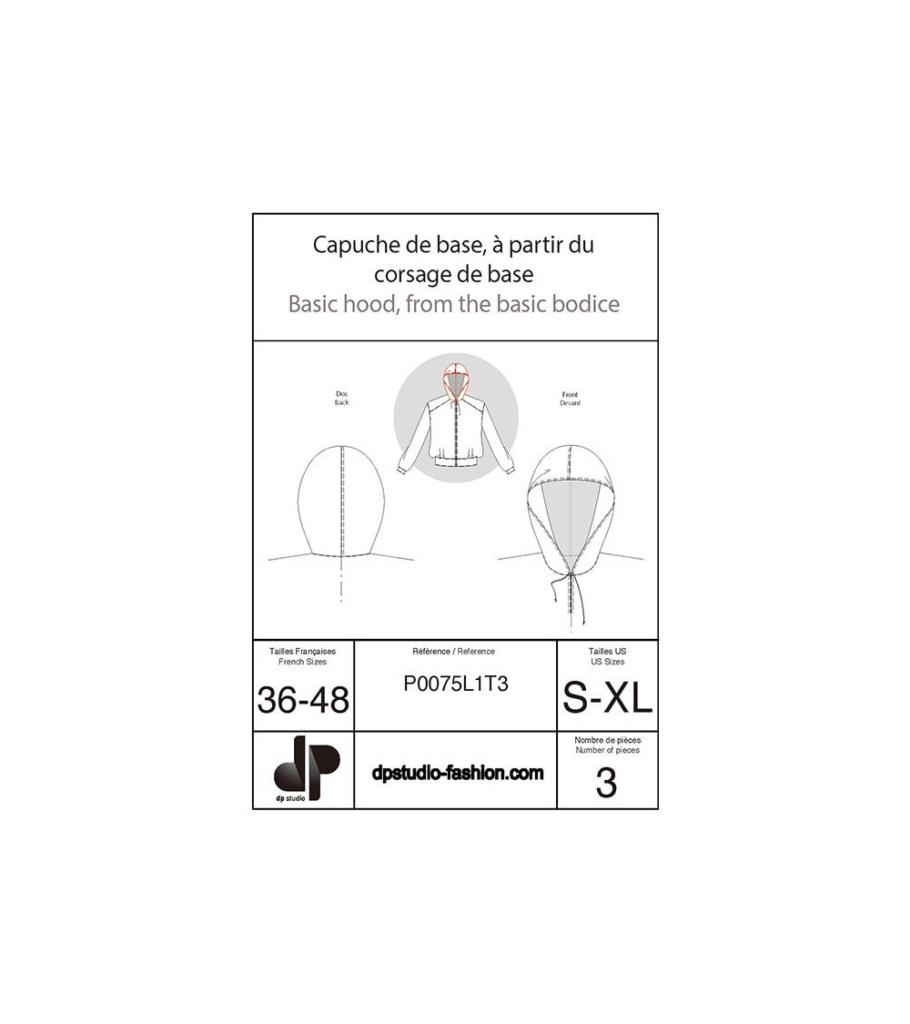 Capuche de base, à partir du corsage de base