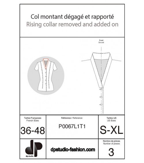 Col montant dégagé et rapporté