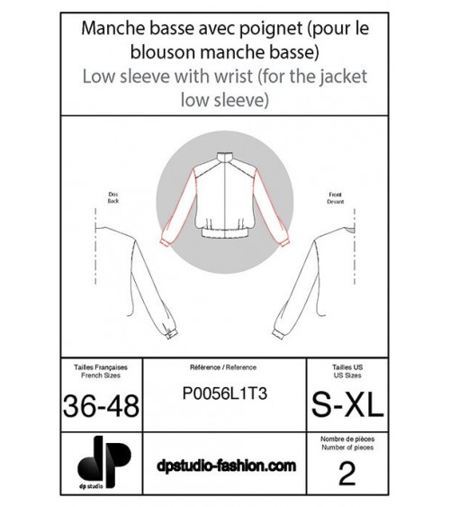 Manche basse ( pour blouson manche basse )