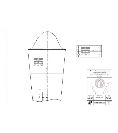 Manche chemisier classique, avec un poignet rapporté