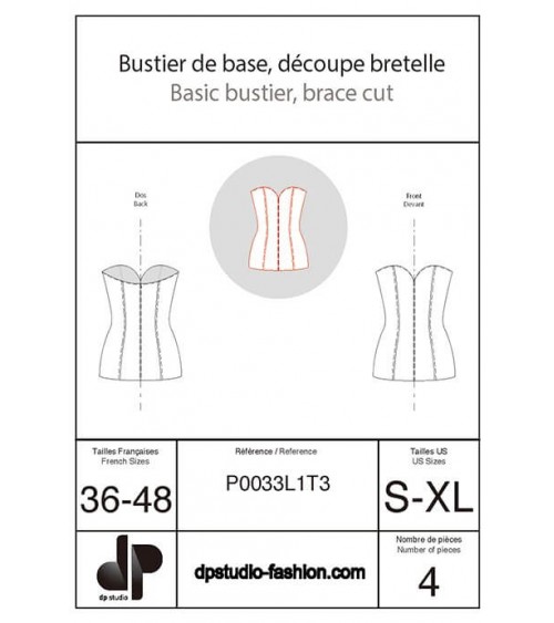 Bustier de base, découpe bretelle