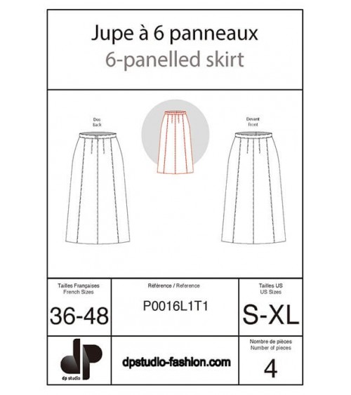 Jupe à six panneaux