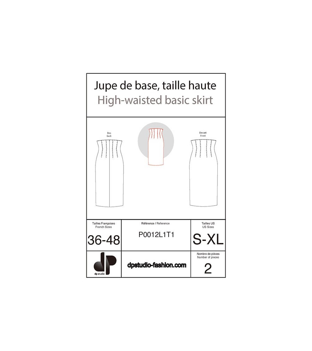 Jupe de base, taille haute