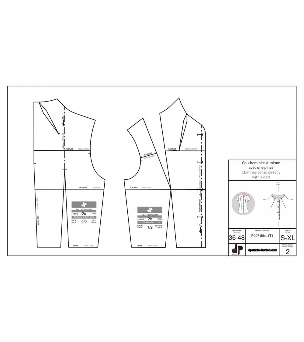 Funnel neck, with a dart