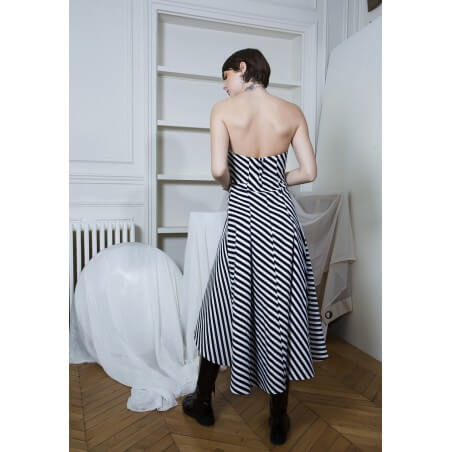 Strapless flared dress