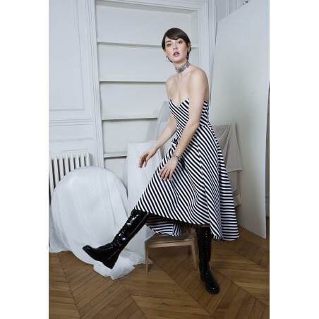 Strapless flared dress