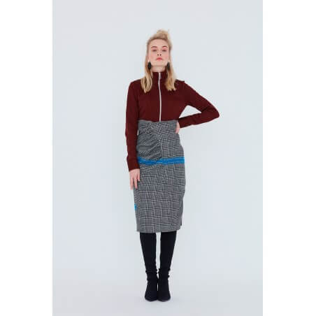 Le 415 High-waisted skirt with gathers and seam detailing