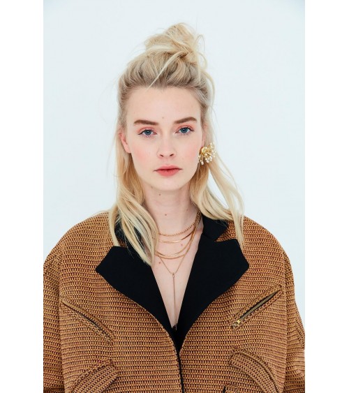 Sleeveless jeans-style jacket/coat with classic seam details