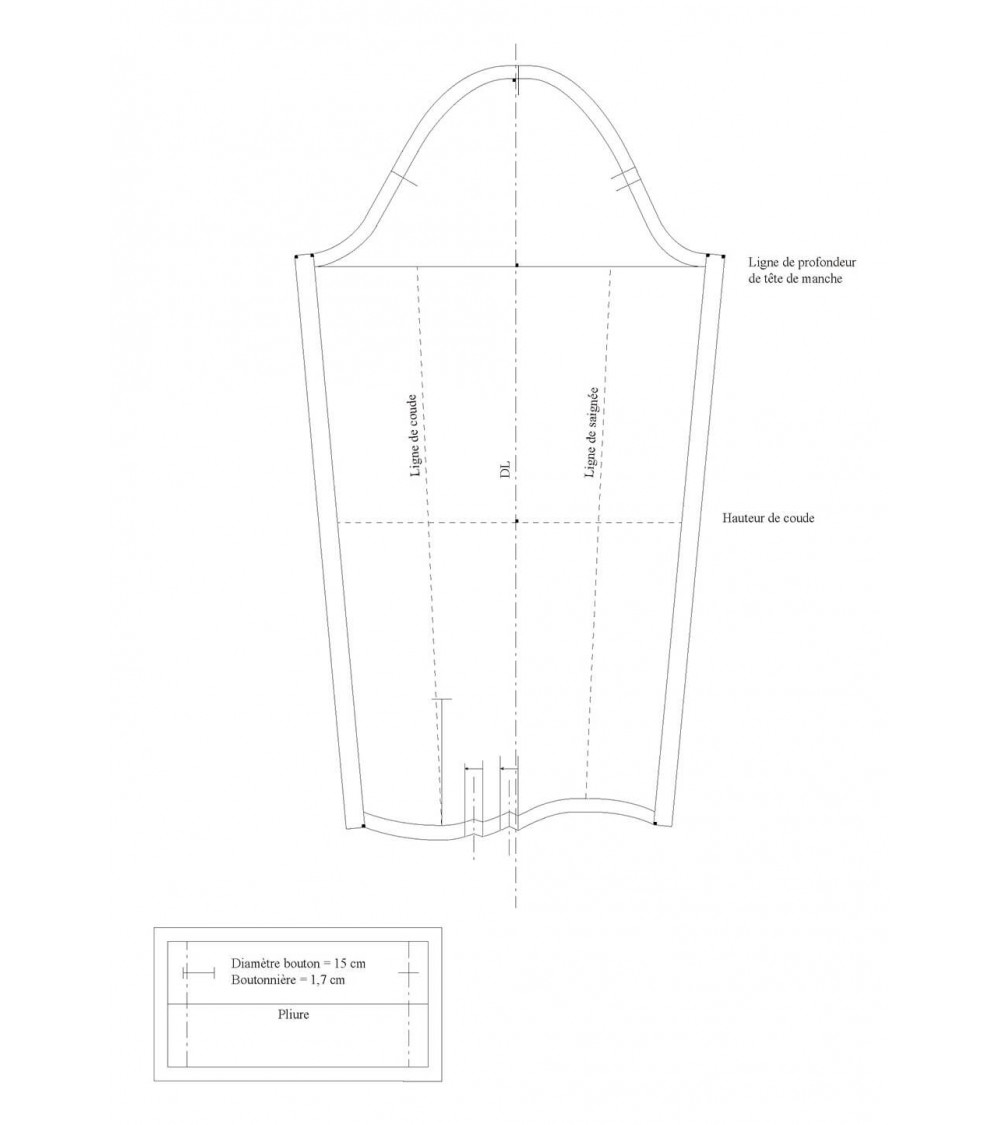 Seam allowance value for the blouse sleeve (luxury)