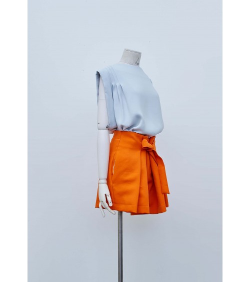 Short/Pantalon ceinturé, à plis