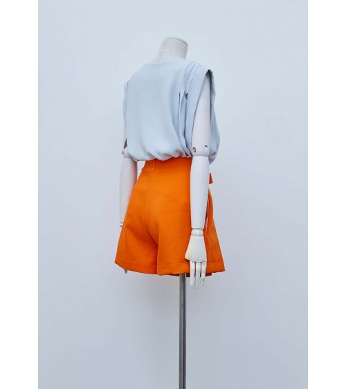 Belted short/Trousers, with pleats
