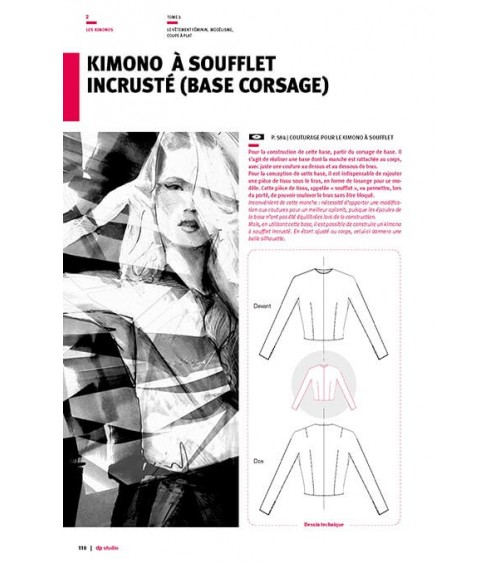 Kimono à soufflet incrusté (base  corsage)