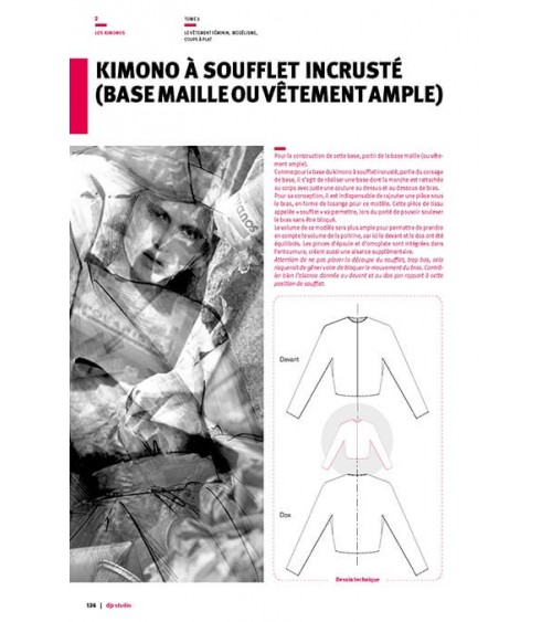 Kimono à soufflet incrusté (base maille ou vêtement ample)