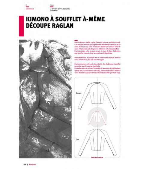 Kimono à soufflet à-même découpe raglan