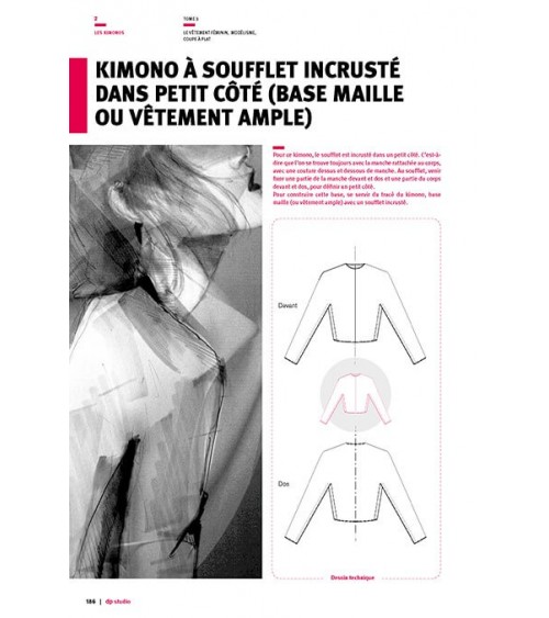 Kimono à soufflet incrusté dans petit côté (base maille ou vêtement ample)