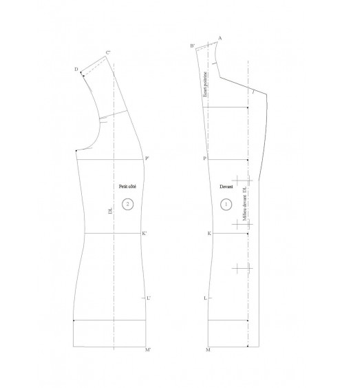 Veste tailleur à découpes bretelles sans petit côté (4 morceaux)
