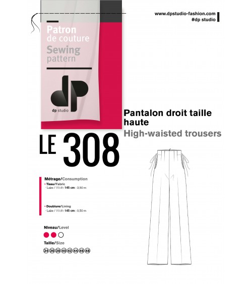 Le 308 Théo - Pantalon droit taille haute