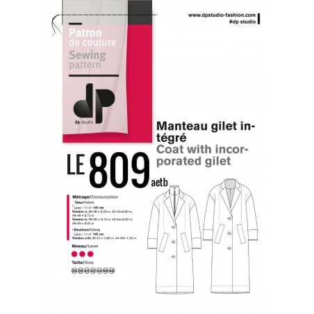 le 809a et b - Manteau gilet intégré