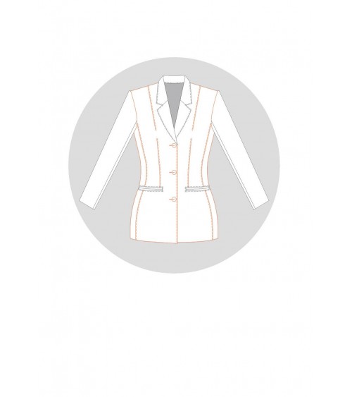 Passage de pince dans une découpe de poche sans découpe bretelle (veste tailleur de base)