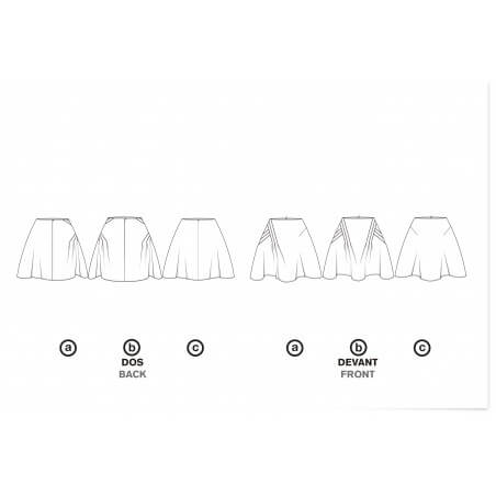 le 407a b and c - Cross-over pleated skirt