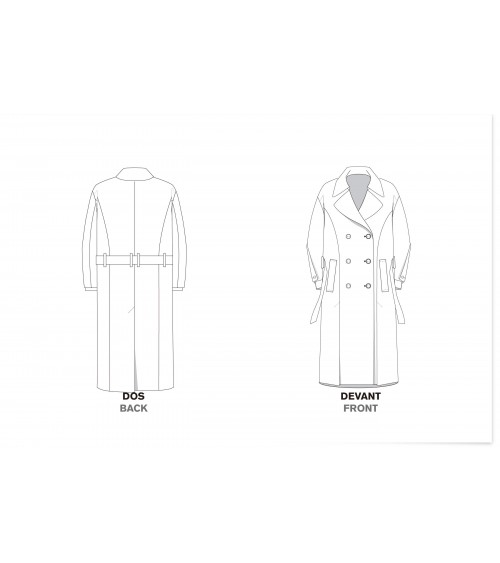 Le 102 Veste longue évasée à découpes princesses