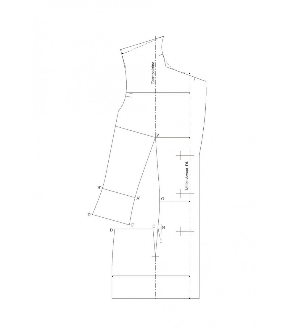 Shoulder dart transfer into a pocket seam (tailored jacket base)