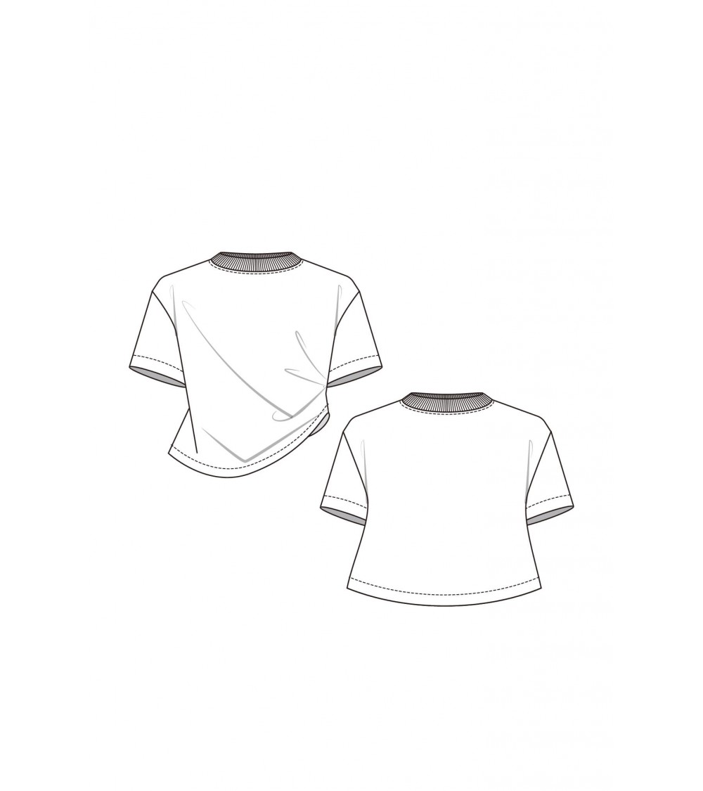 Asymmetric top with pleats