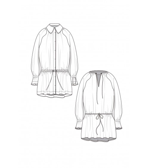 Parka with raglan-effect sleeves and elasticated waist