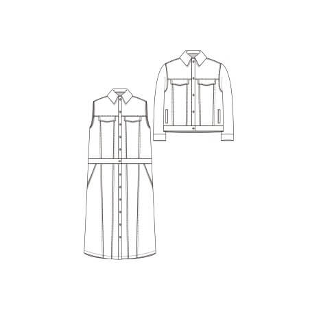 Blouson/gilet effet jean, à découpes et sans manche