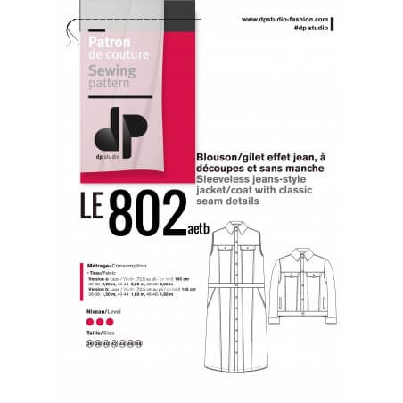 Blouson/gilet effet jean, à découpes et sans manche
