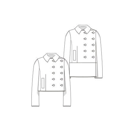 Le 103a and b - Asymmetric double-breasted pea-coat