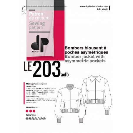 Le 203 - Bomber jacket with asymmetric pockets