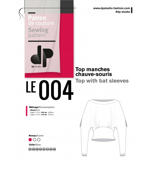 Le_004 Top with bat sleeves
