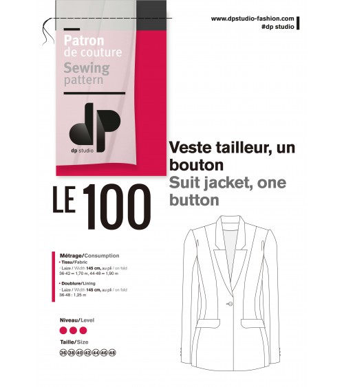 Suit jacket, one button