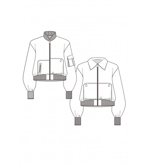 Le 203 - Bomber jacket with asymmetric pockets