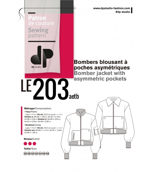Le 203 - Bomber jacket with asymmetric pockets