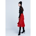 le 406a and b - Long asymmetric skirt with ruffle detail