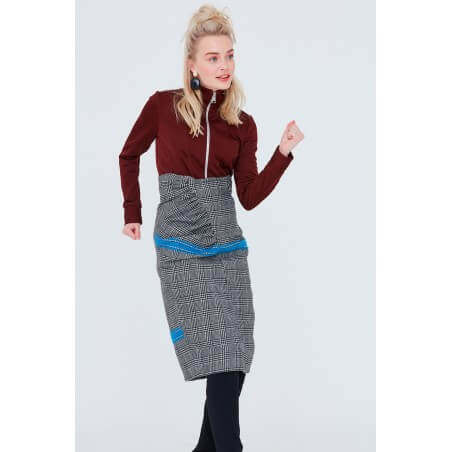 Le 415 High-waisted skirt with gathers and seam detailing
