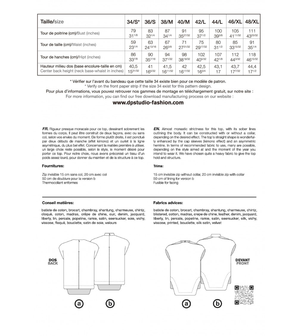 Le 500 Top whit kimono short sleeve PDF