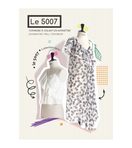 Top/robe à volant en asymétrie